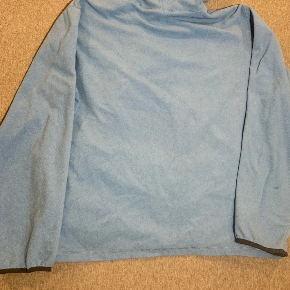 Adidas Fleece Pullover Men’s Size Large Light Blue Black Trim Y2K Logo Winter